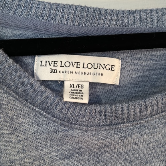 Karen Neuburger Women's Long Sleeve Blue Live Love Lounge Comfy Top Size XL Soft - Picture 2 of 6
